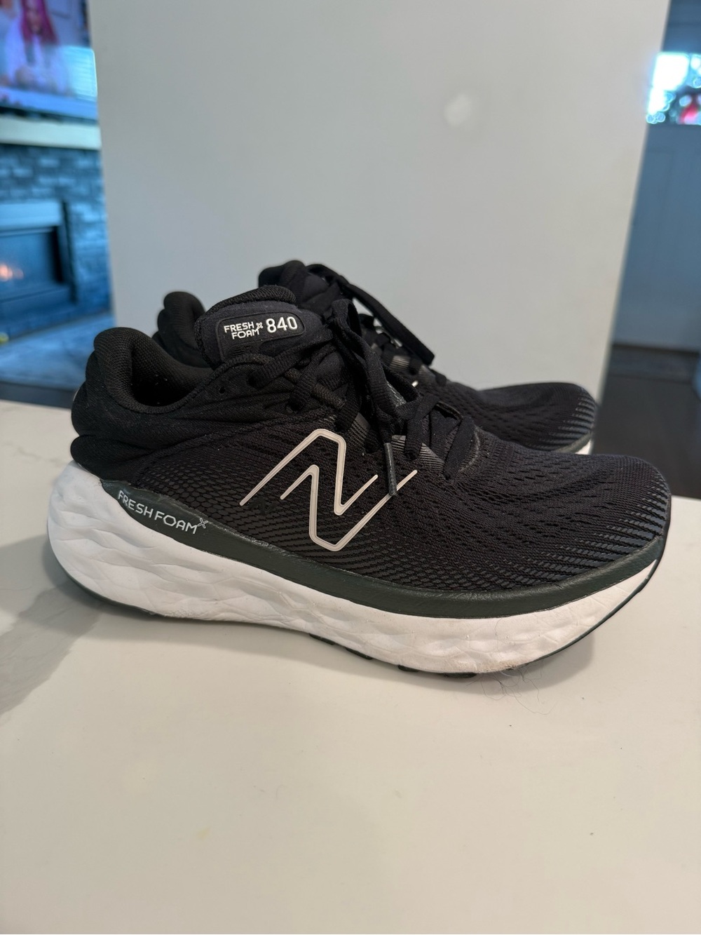 New Balance Black and White Fresh Foam 840 Running Sneakers